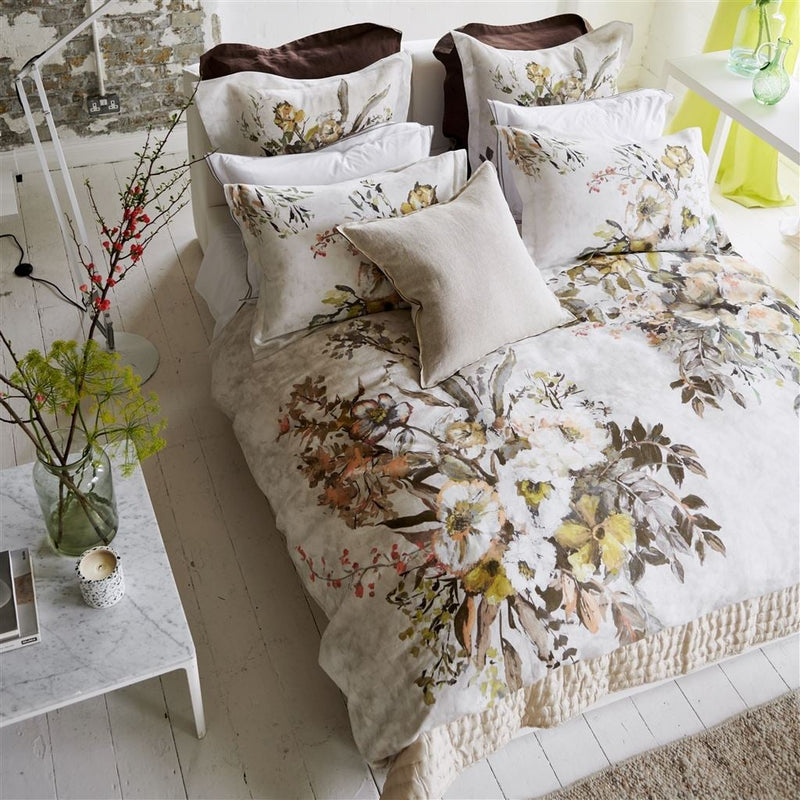 Guild Linen Shams Margaretta Sepia
