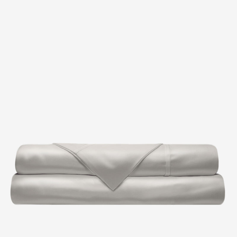 Capri Pewter sateen folded sheets