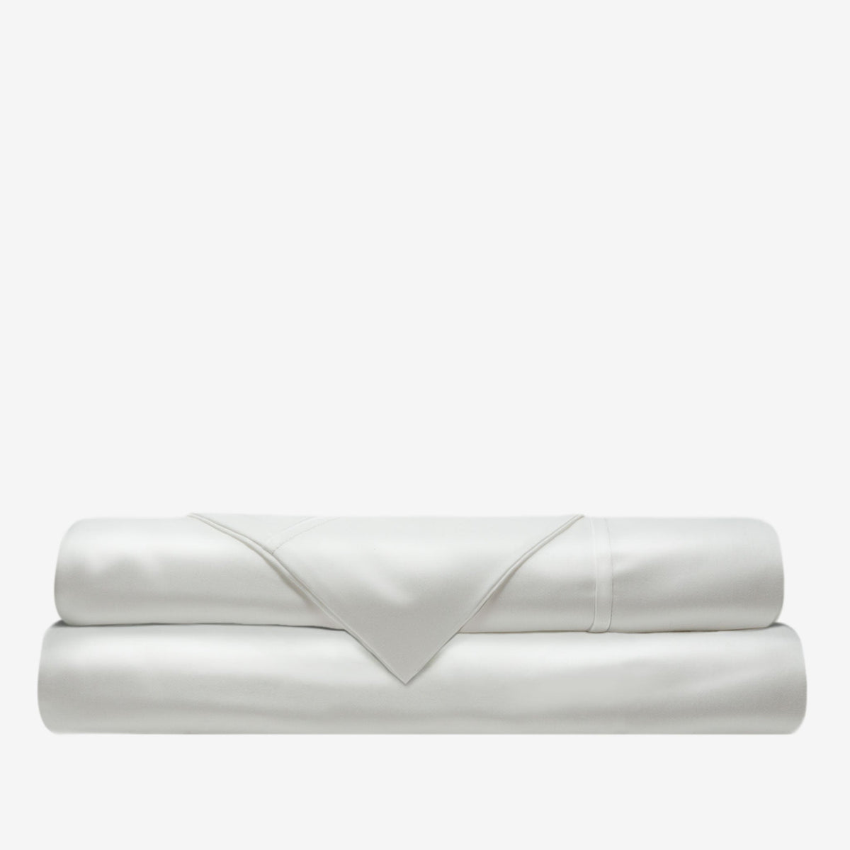 Capri White sateen folded sheets