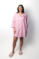 Pink striped nightshirt
