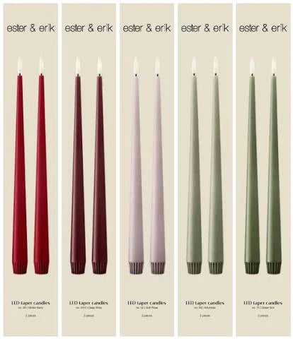 Ester and Erik LED Taper Candles Set of 2