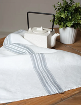 Maison Tea Towels White with Blue Mirage Stripes (2)