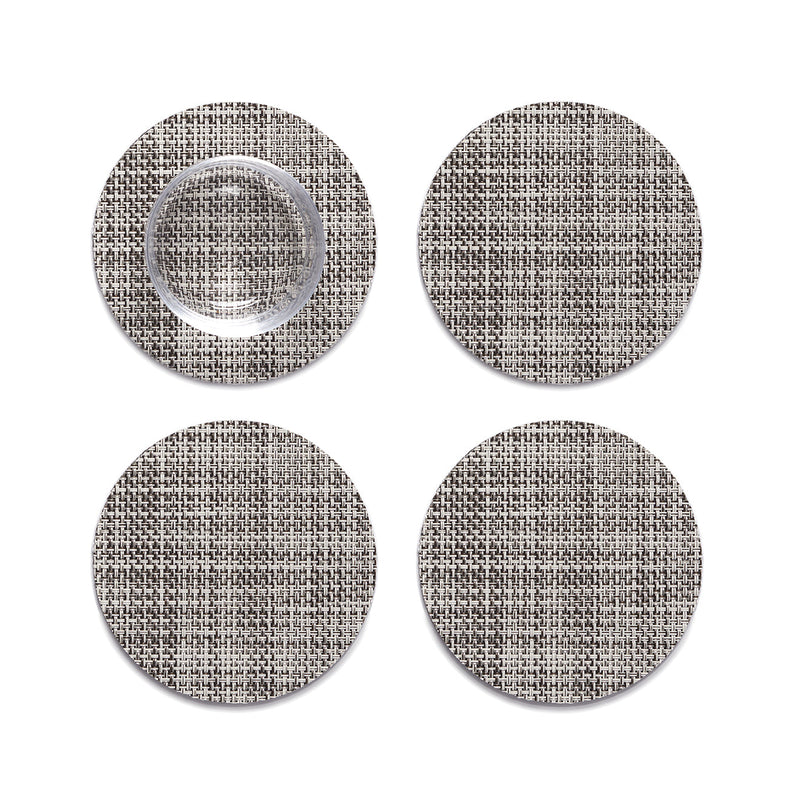 Chilewich Coasters — Gravel Mini Basketweave