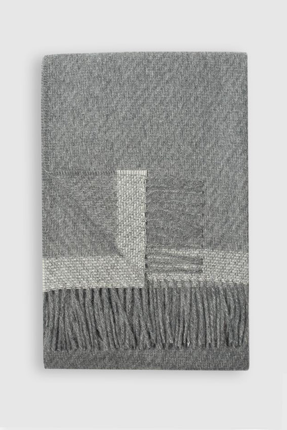 [from linenway.com] Alpaca Merino Wool Throws - Kilarney Soft Grey