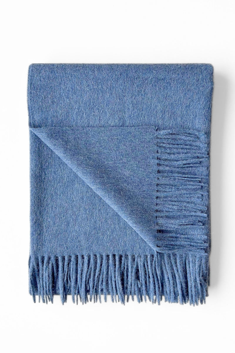 Alpaca Merino Wool Throws - Alpina Blue