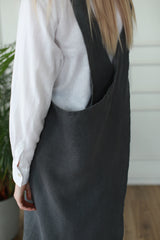 Cuisine Linen Apron Grey