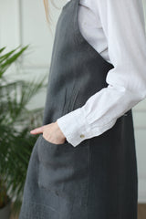 Cuisine Linen Apron Grey