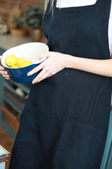 Cuisine Linen Apron Navy