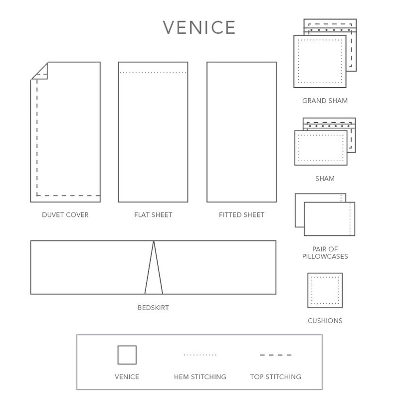 Venice Percale size guide