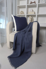 [from linenway.com] Hampton and Cabana Linen Throws - Navy