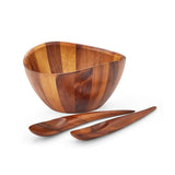 Nambé Acacia Wood Salad Bowls W Servers
