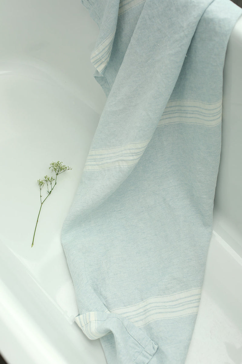 Maison Bath Towels - Mineral Blue + Sheet