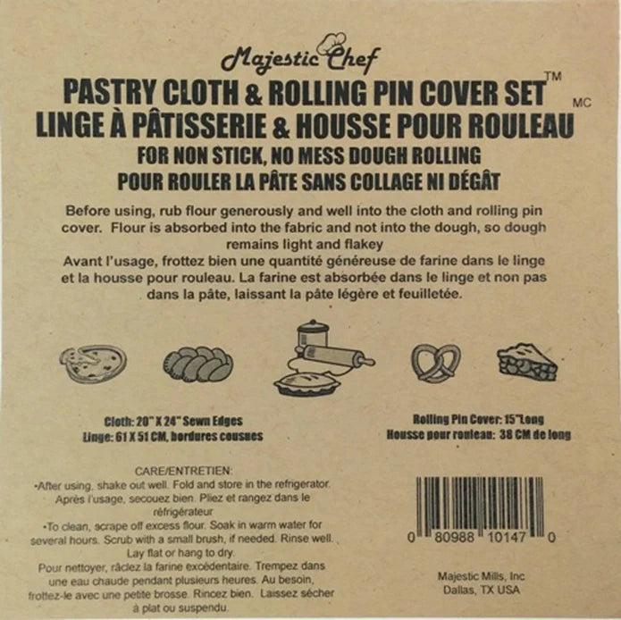 Pastry cloth and rolling pin cover