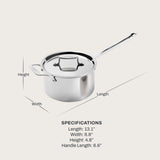 All-Clad D5 Saucepan with Lid 1.5 Quart