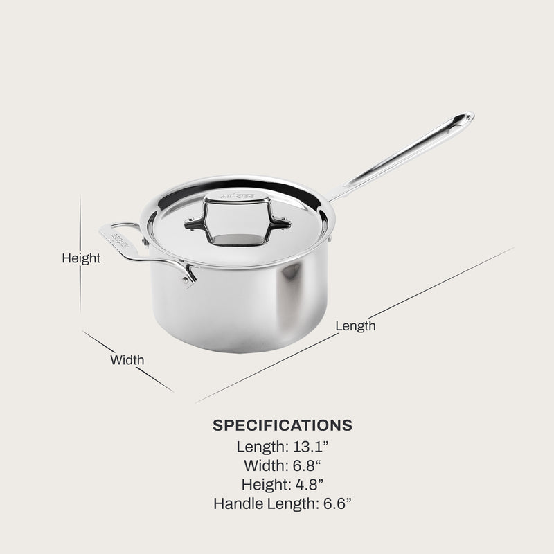 All-Clad D5 Saucepan with Lid 1.5 Quart