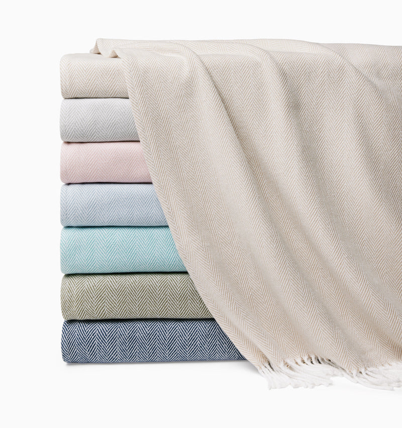 Sferra Celine herringbone throws