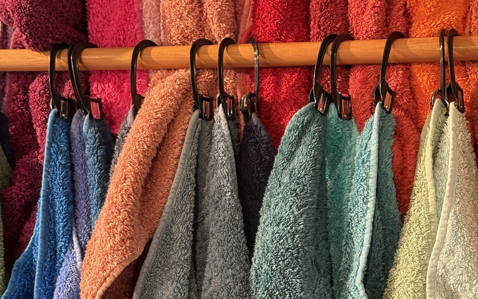 Towels hanging in the shop