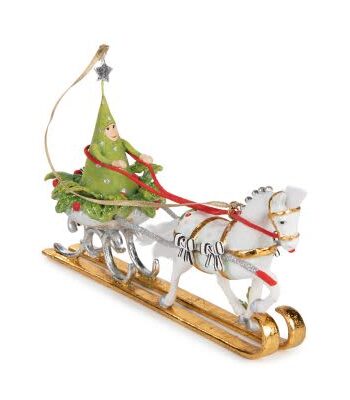 Jingle Bells Sleigh with tree ornament
