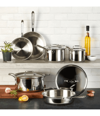 All-Clad D5 10 piece set polished bulk