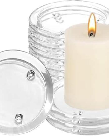 Candle plate 4 inch glass